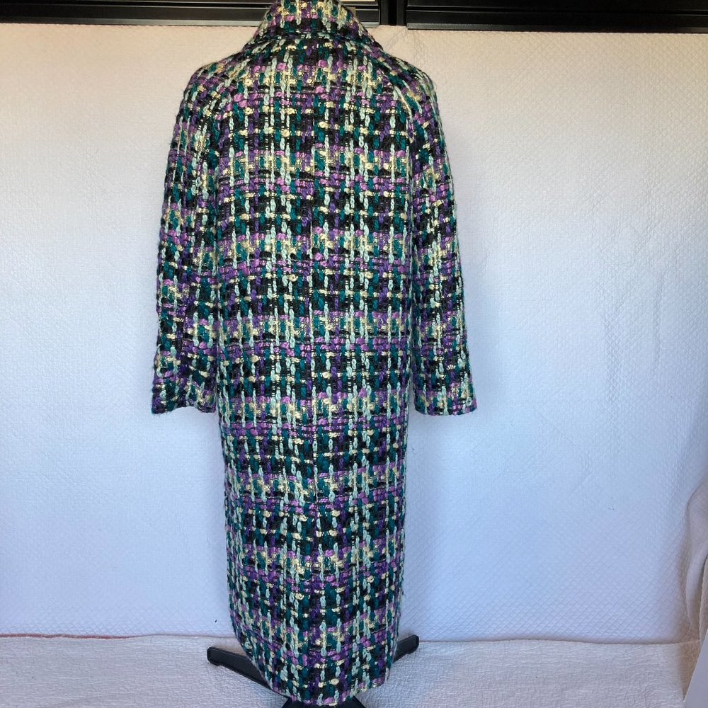 New York & Company Eva Mendes Tweed Multicolor Single Breasted Coat sz XS NWT - Picture 5 of 11